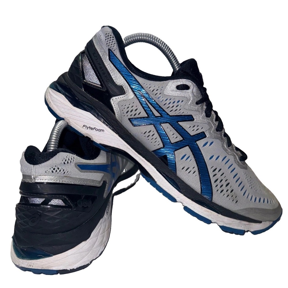 ASICS Gel Kayano 23 Mens 9 Silver Blue Running Shoes T648N Wide 4E